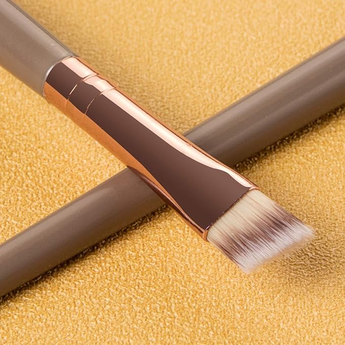KINGMAS Eyebrow Brush Spoolie Dual Angled Eye Brow Brush Eyelash Comb Eyebrow Tool for Lining and Shaping Brows or Lashes (Dark Brown)