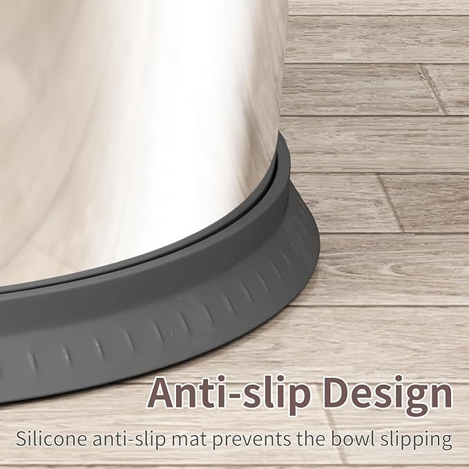 3.5L Dog Water Bowl No Spill 118oz Stainless Steel Water Bowl for Dogs No Splash Slow Water Feeder with Anti-Slip Mat for Messy Drinkers