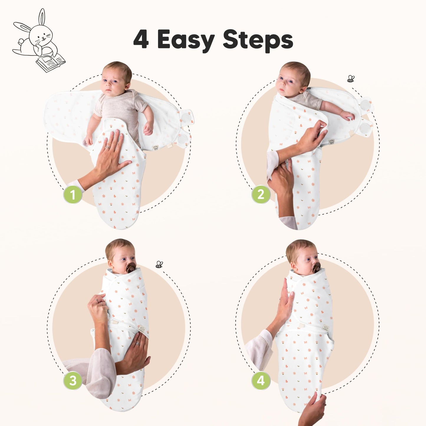 KeaBabies 3-Pack Swaddles for Newborns, Girls, Boys with Hats - Organic Soft Baby Sleep Sacks, Breathable Baby Swaddle 3-6 Months Beanies Set, Premie Infant Sleep Sack 0-3 Months (Butterflies)