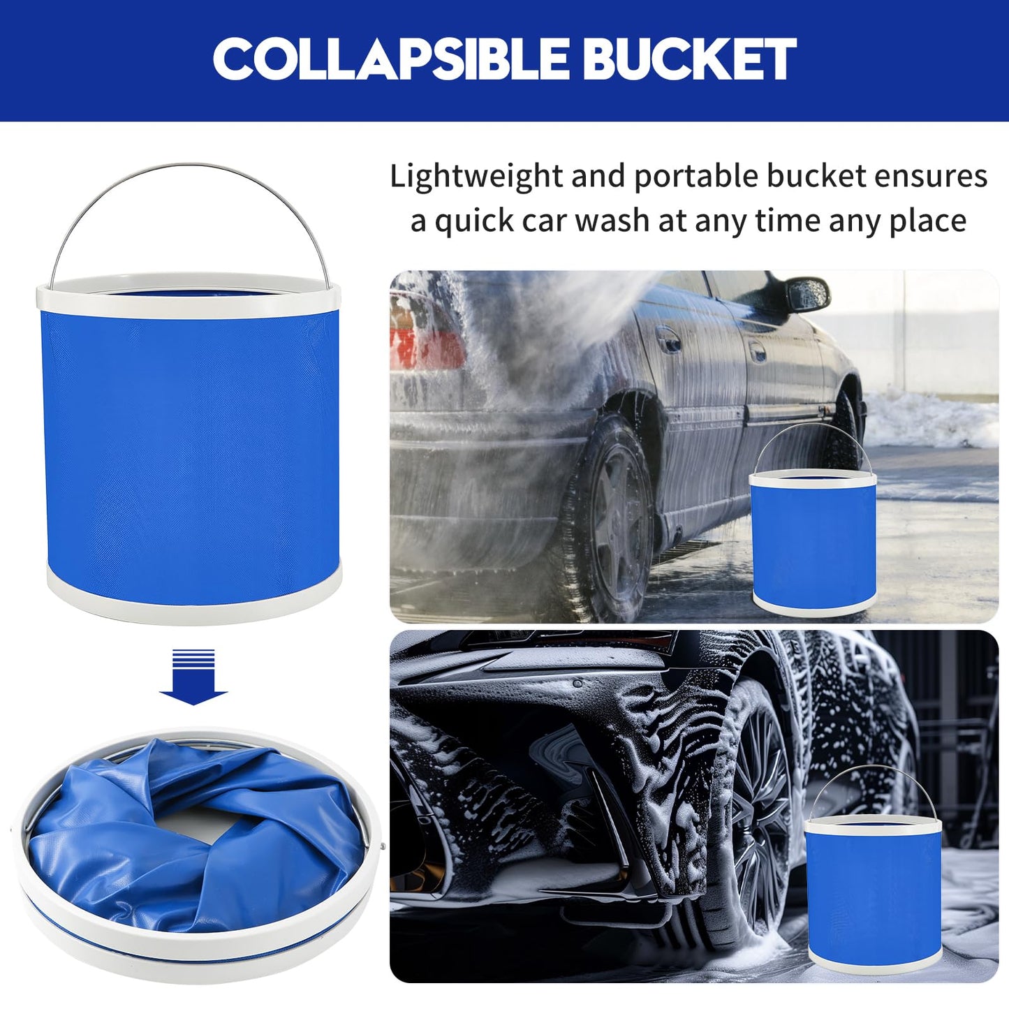 Qydipclin 42Pcs Car Detailing Kit, Car Detailing Brush Set, Car Wash Cleaning Kit, Car Detailing Brushes, Professional Car Care Kit for Interior Exterior Wheels, Blue