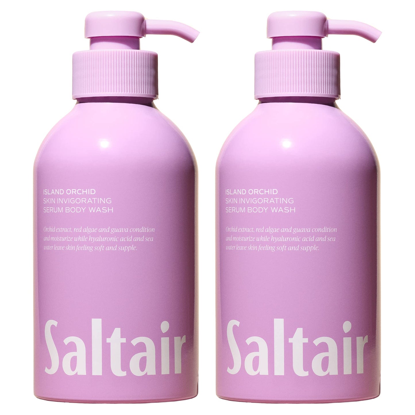 Saltair Body Wash 2-Pack – Moisturizing Body Wash with Hyaluronic Acid & Orchid Extract – Scented Shower Gel for Women and Men – Island Orchid Scent, 2x 17oz – Vegan, Cruelty-Free, Paraben-Free