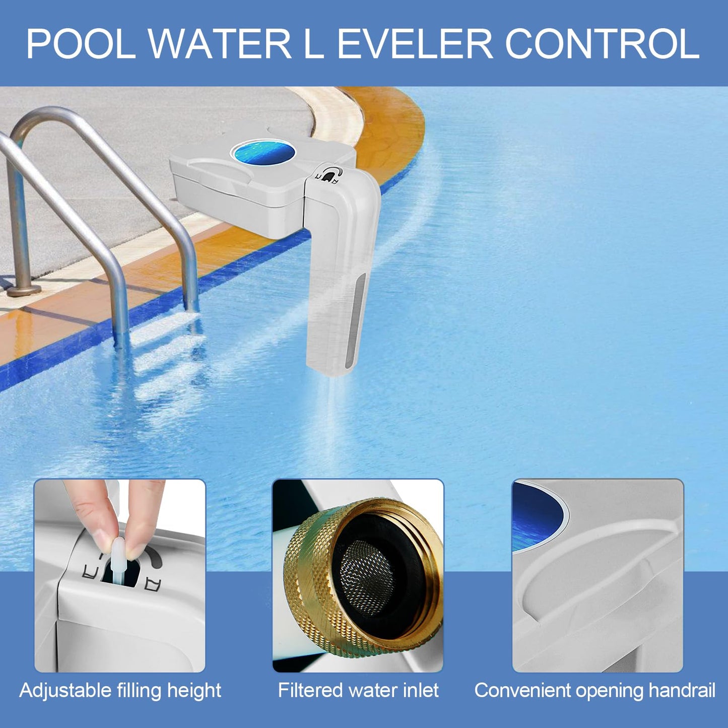 2026 Upgrade Automatic Pool Filler, Pool Water Leveler Auto Fill, Pool Auto Fill Float Valve, Water Leveler Control Sentry, Swimming Pool, Spa, Pond Water Leveler filler automatic, 5 Years Warranty