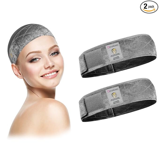Dreamlover Wig Grip Bands for Keeping Wigs in Place, Wig Grip Headband, Grey, 2 Pieces
