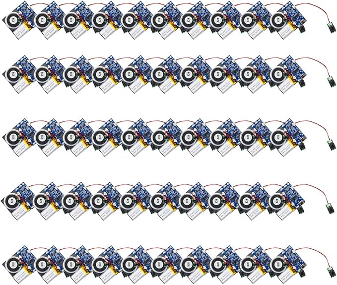 Voice Module,16MB Push Button Activated Sound Module with Speaker, 16Min Easy Sound Recording Chip for Personalized Greetings, DIY Projects, MP3 Music for Crafts, Type-C Cable Charging (Blue-50Pack)