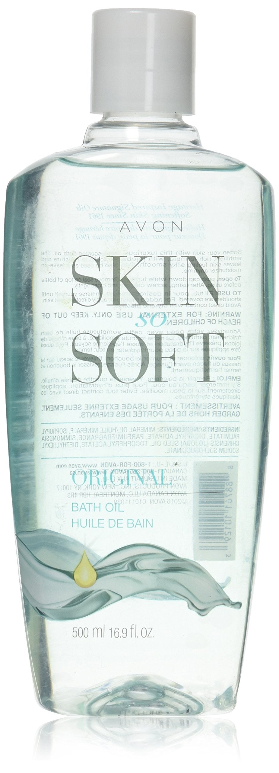 AVON Skin So Soft Original Bath Oil for Women, Moisturizing Body Oil with Jojoba Oil for Dry Skin, 16.9 fl oz Hydrating Shower Oil; Perfect as an After-Shower Skin Softener for All Adults