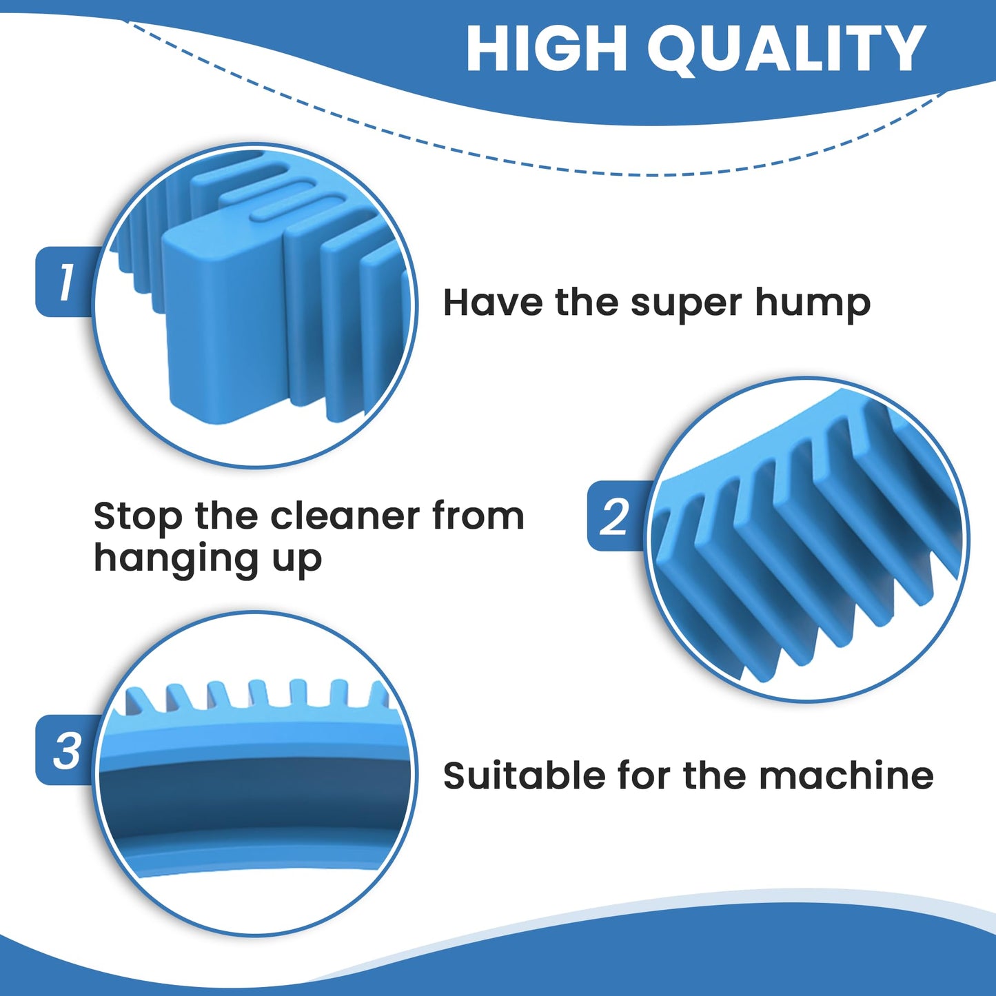 AMI PARTS 896584000-143 Pool Cleaner Front Tire with Humps for Concrete Pools Fits for Poolvergnuegen Cleaners 4 Pack