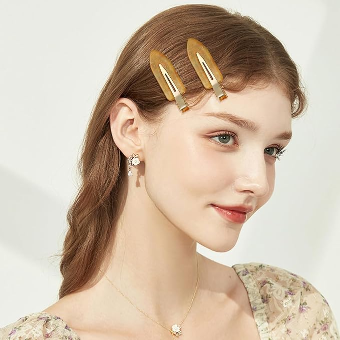KesaPlan 10PCS No Bend Hair Clips, Jelly Glitter No Crease Hair Clips for Styling, Acrylic Resin Flat Duckbill Clips, Seamless Bang Hair Barrette for Women Girls Makeup Hairstyle Accessories