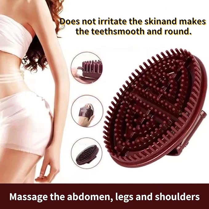 Meridian Pressure Brush Body Relaxation Massage Comb Essential Oil Brush Body Scrubber Bath Body Brushes SPA Massager Device, for Meridian Scalp Full Body Relaxation Massage (2 Pcs) (Brown)