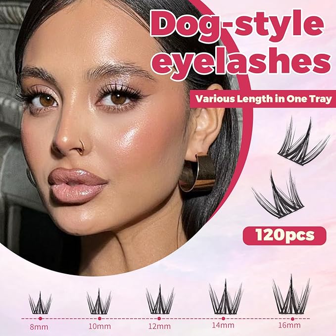 Manga Lash Clusters Kit Eyelash Clusters Eyelashes Anime Lash Clusters With Spikes Eyelash Extension Kit With Lash Bond And Seal Wet Look Spiky Cluster Lashes (cutey kit 120pcs)