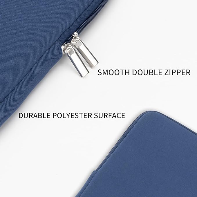 RAINYEAR 15 Inch Laptop Sleeve 15" Protective Soft Case Padded Cover Computer Bag Specially Compatible with 15.4" MacBook Pro/Air A3448 A3241 A2941 A3114 A1938 A1707 A1990 (Navy Blue)