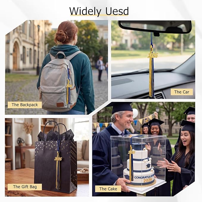 GraduationMall Single&Multiple Color Graduation Tassel with 2026 Year Charm 9"