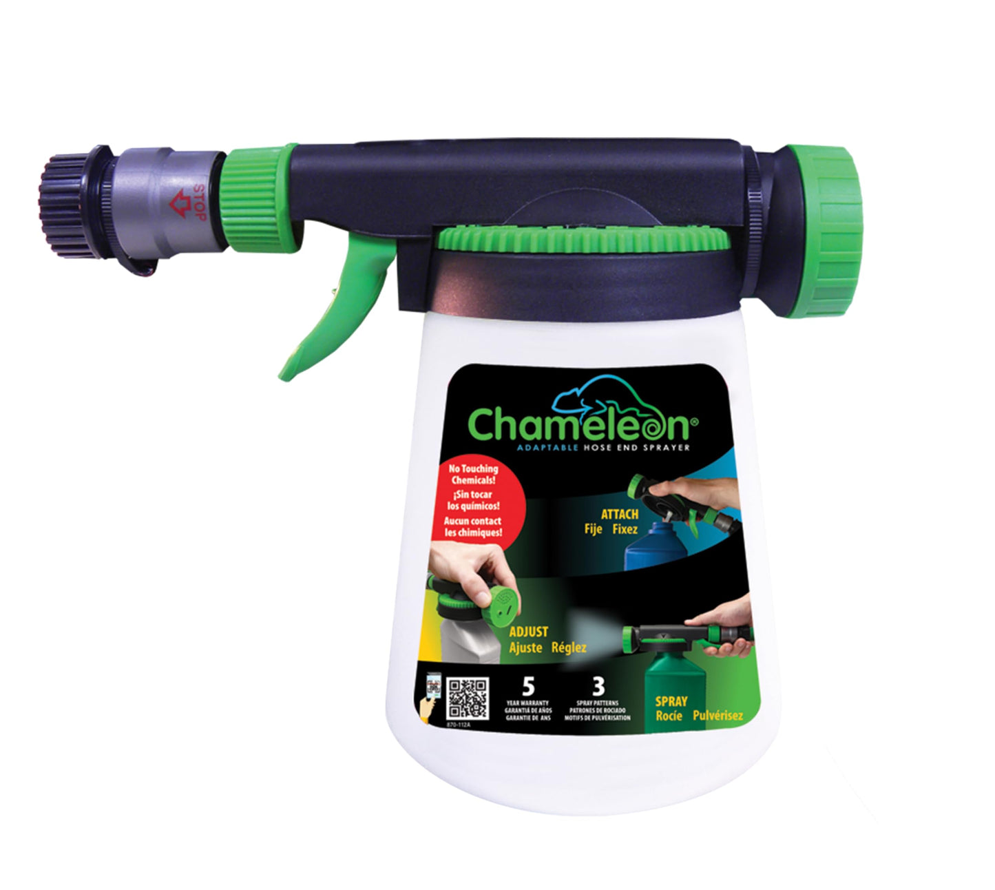 RL Flo-Master Chameleon Hose End Sprayer for use with Fertilizers, Weed Killers, Fungicides and Insect Killers, 32 ounce Refillable Bottle Included