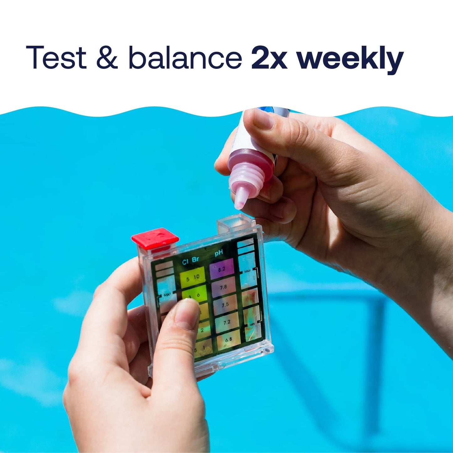 HTH 1275 Swimming Pool Care 6-Way Test Kit, Swimming Pool Water Chemical Tester, 100 Tests
