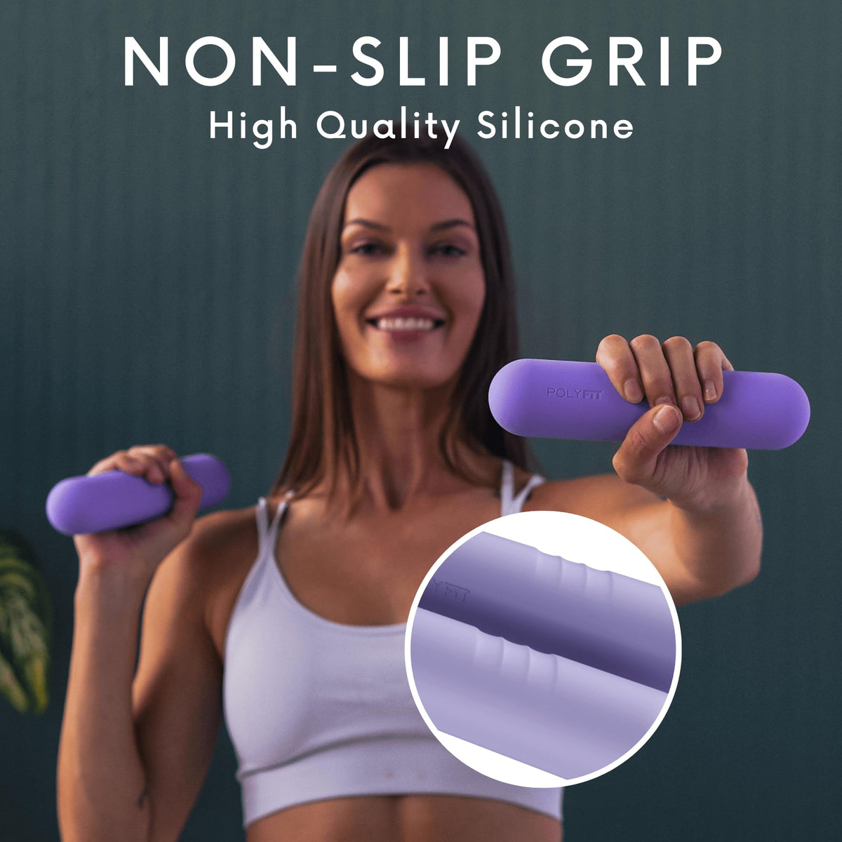 Polyfit Dumbbell Weight Bars for Women - 3.3 LB Each | 6.5 LB Pair - Dumbbell Set for Walking, Yoga, Dance, Barre, Pilates, Cardio, Aerobics - Sky Blue