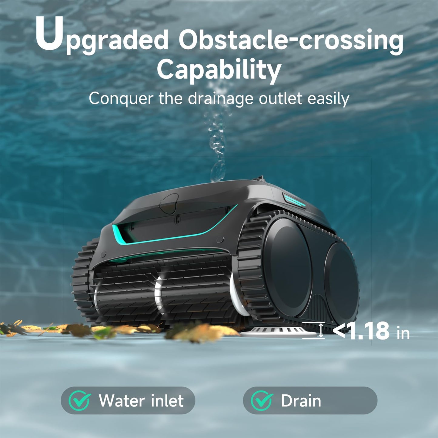 (2026 Upgraded) WYBOT C2 Cordless Robotic Pool Cleaner, Dual Filtration, Wall Climbing & Waterline Cleaning, App Scheduling, Smart Navigation, Pool Vacuum for Inground/Above Ground Pools-2152 Sq.ft