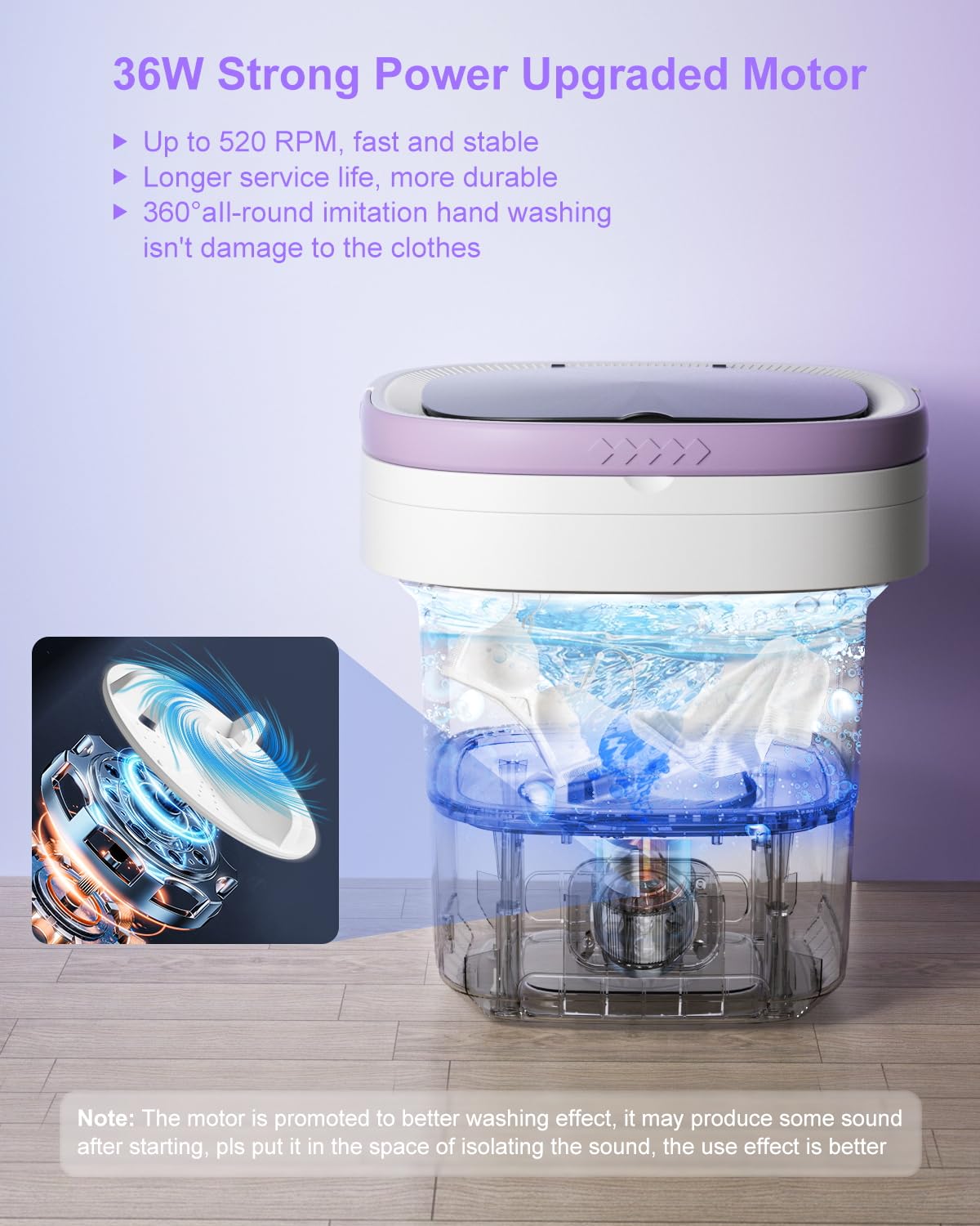 15L Portable Washing Machine, Foldable Small Washer with Spin Basket Laundry Machine, 3 Cleaning Modes Suitable for Underwear Baby Small Clothes, Foldable Design Ideal for Hotel Camping Apartment Home