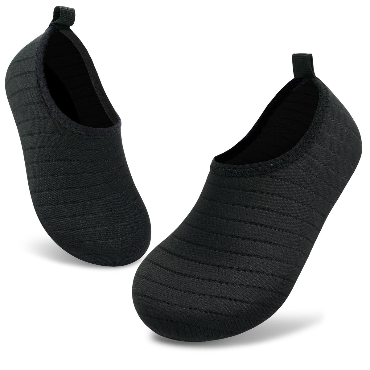 VIFUUR Kids Water Shoes Girls Boys Quick Dry Aqua Socks for Beach Swim Outdoor Sports M Black-30/31