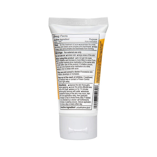 De La Cruz Sulfur Ointment - Cystic Acne Treatment for Face and Body - Daily 10 Min Hormonal Acne Spot Treatment Mask - Safe and Effective Ointment that Clears Up Pimples - 2.6 OZ Tube, 2-Pack