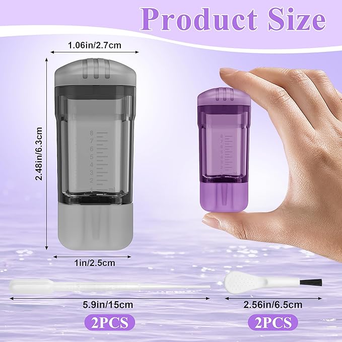 2 PCS Minoxidil Applicators with Cleaning Brush and Dropper, Anglecai Scalp Applicator Comb for Hair Oil Applicator Brush, Minoxidil Brushes for Scalp Applicator Comb for Hair Growth (Black+Purple)