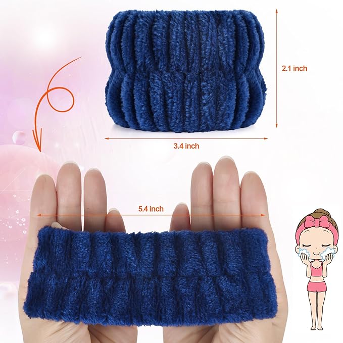 2pcs Wrist Bands for Washing Face Wash Wristbands Wrist Towels Arm Bands for Skincare Makeup Wrist Cuffs Spa Wrist Scrunchies