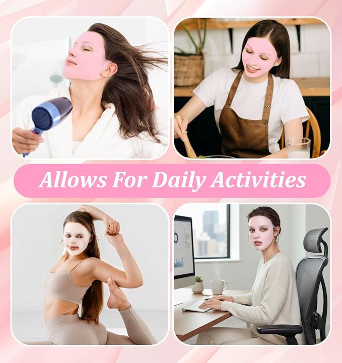 3Pcs Silicone Facemask Holder Reusable, Silicone Face Mask Holder Firming Facemask Holders for Sheet Masks, Wet Locking Avoid Evaporation Skincare Beauty Tool Pink Gold White