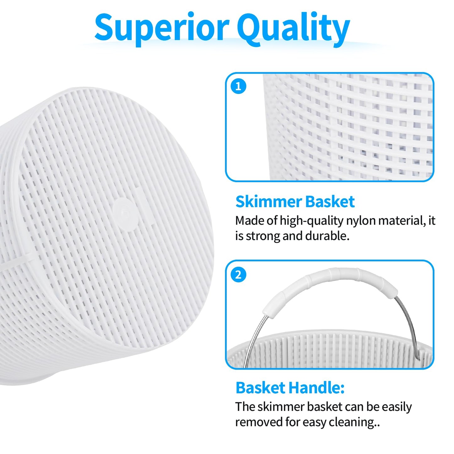 Dfnidy Pool Skimmer Basket Replacement for Hayward SPX1082CA & Aladdin B-152-7 Inch Heavy Duty Nylon Skimmer Basket | Fits Models SP1082, SP1083, SP1084, SP1085, SP1086, SP1075, 1075T, 1077 Series