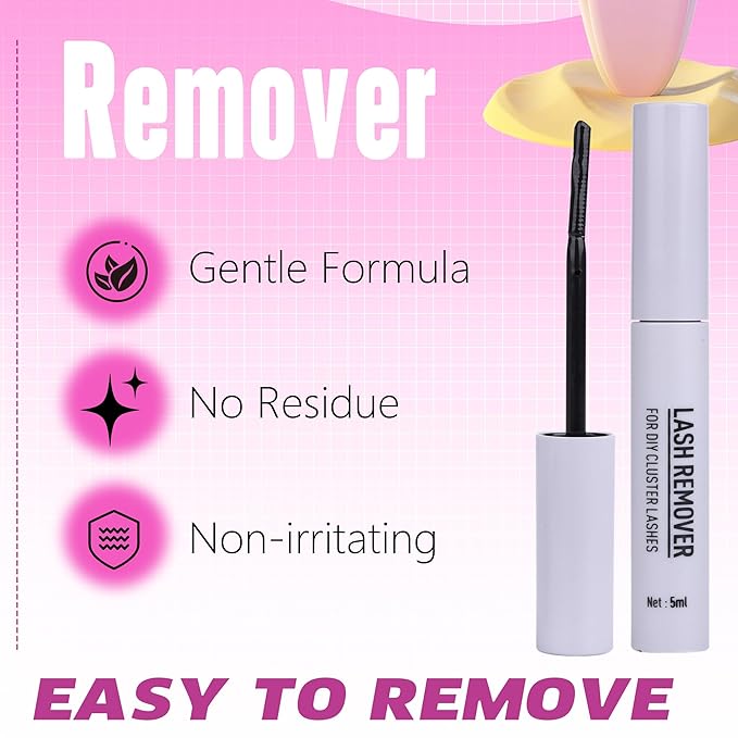 Geeneiya FLORA Lashes Clusters Kit DIY Lash Extension, 8-18MM Wispy Lash Clusters, Ultra-thin Soft Band Eyelash Extension Kit with Waterproof Lash Bond and Seal, Lash Remover, Tweezers for Beginners