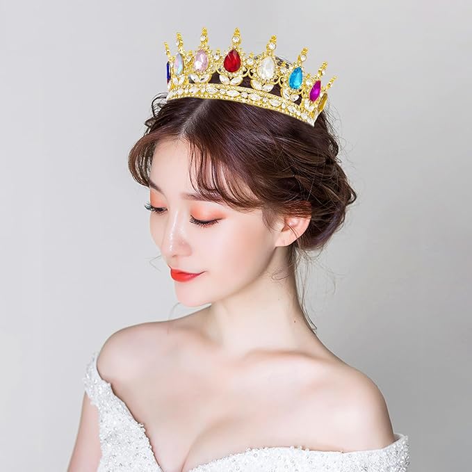 YOUlDIANZI Queen Crown Rhinestone Wedding Crowns and Tiaras for Women Costume Party Hair Accessories Princess Birthday Crown Crystal Bridal Crowns