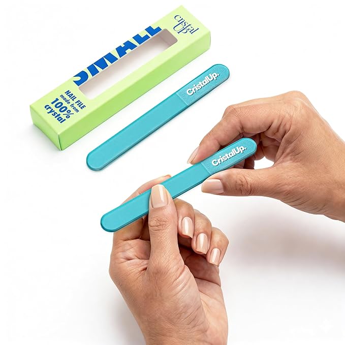Crystal Nail File 3 in, Glass File Ideal for Purse, Durable, Safe and Gentle on Nails, Perfect for Travel Home, Office and On the Go, Portable Design