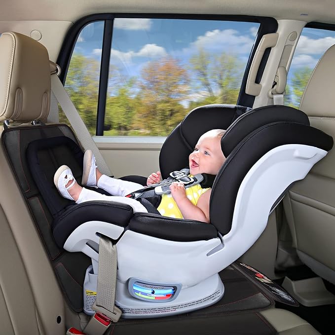 Bacgnyer Car Seat Protector, 1 Pack of Seat Protectors, Thickest Padded 600D Fabric Padding, Waterproof, Durable, Anti Slip Backing, Child Seat Protection, Suitable for Babies, Toddlers, Children
