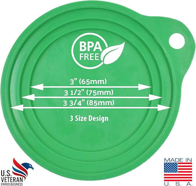 Keep Your Dog and Cat Food Fresh - Pet Food Can Cover Lids - Made in USA, Sold by Vets - Fits Small, Medium and Large Cans - BPA-Free