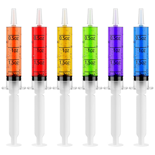 60 PACK 2 oz Party Jelly Syringes Shot, BPA Free, Washable, Durable Big Springe for Jelly Shot for Halloween, Thanksgiving Day, Christmas Bachelorette Parties