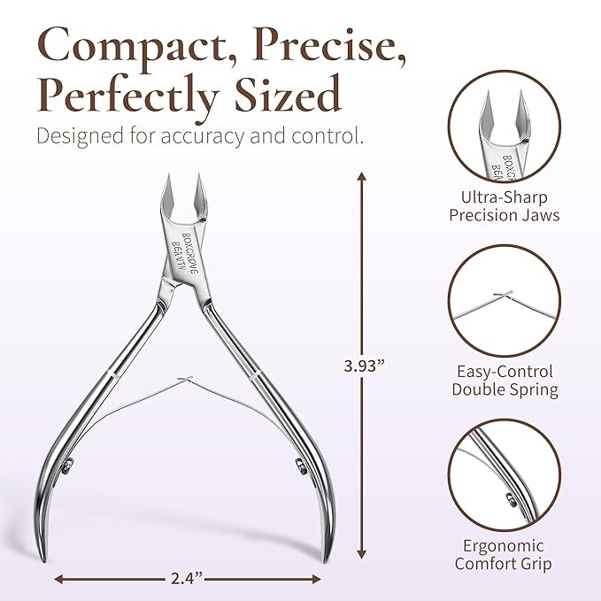 Professional Cuticle Cutter Trimmer Manicure Tools with Double Spring– Perfect Nail Care Tool for Manicure & Pedicure Beauty at Home/Spa/Saloon