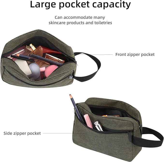 Travel Toiletry bag Toiletry bag for women men Hanging Cosmetic bag Travel accessories for Women Men (Deep green)
