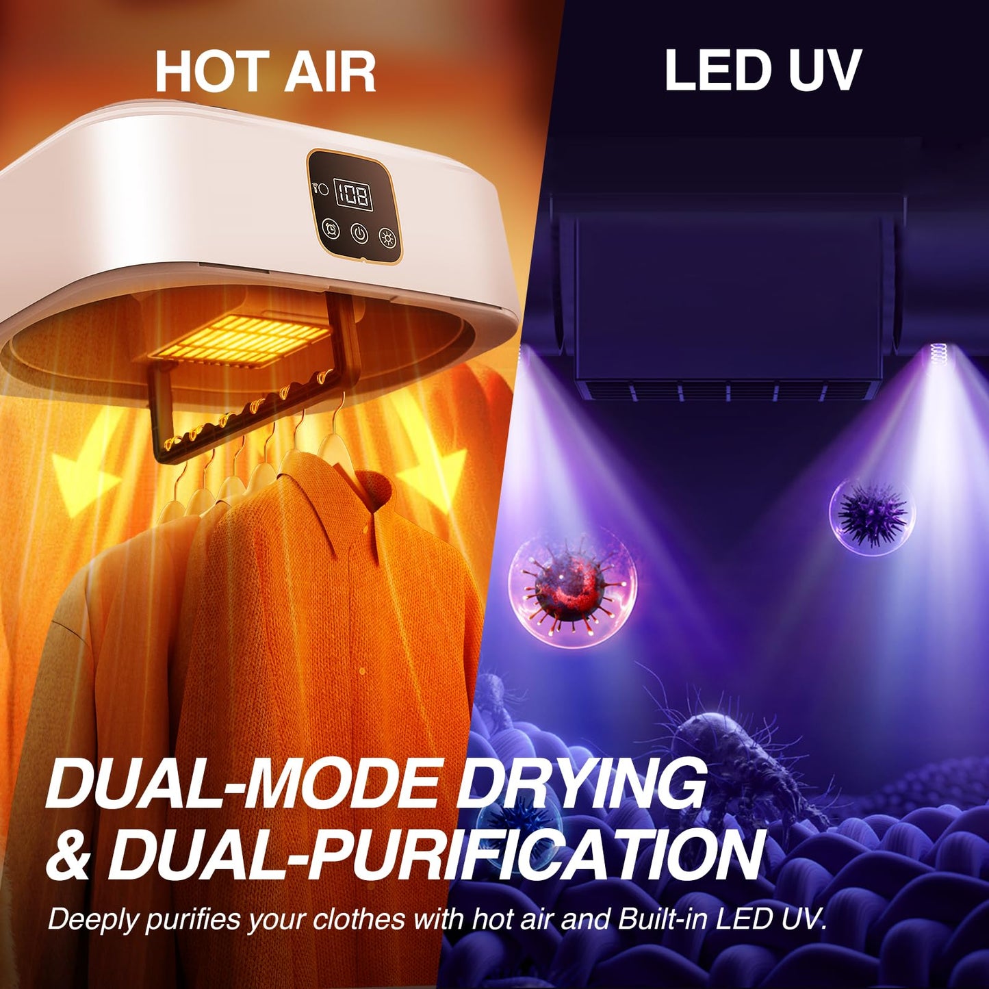 HavRixor Portable Clothes Dryer, Mini Dryers for Laundry, Small Foldable Electric Compact Drying Machine for Travel,RV, Home and Apartment, with Remote Control and Dry Bag
