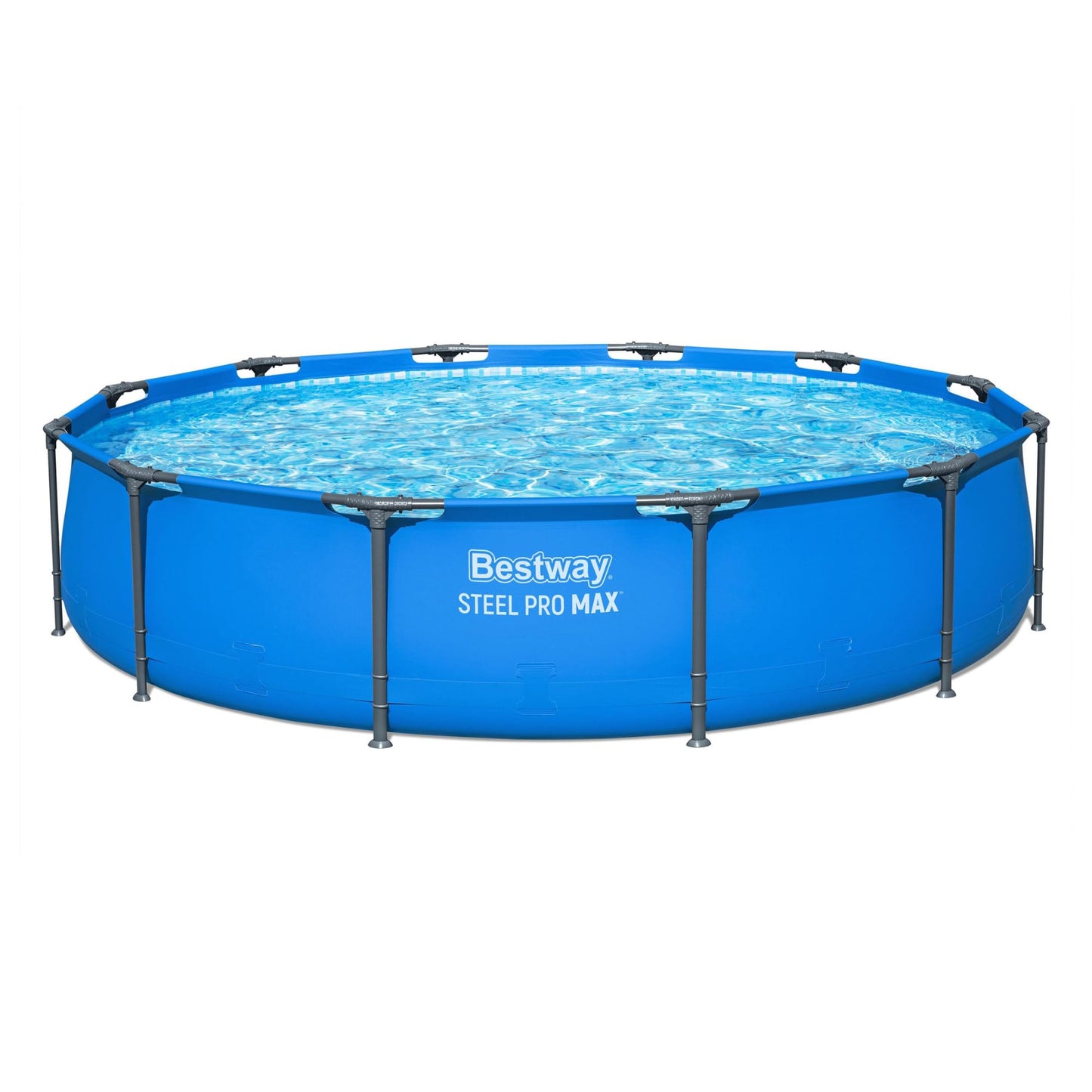 Bestway Steel Pro MAX 12’ x 30" Above Ground Pool, Round Metal Frame Outdoor Swimming Pool for Backyard, Blue, Pool ONLY