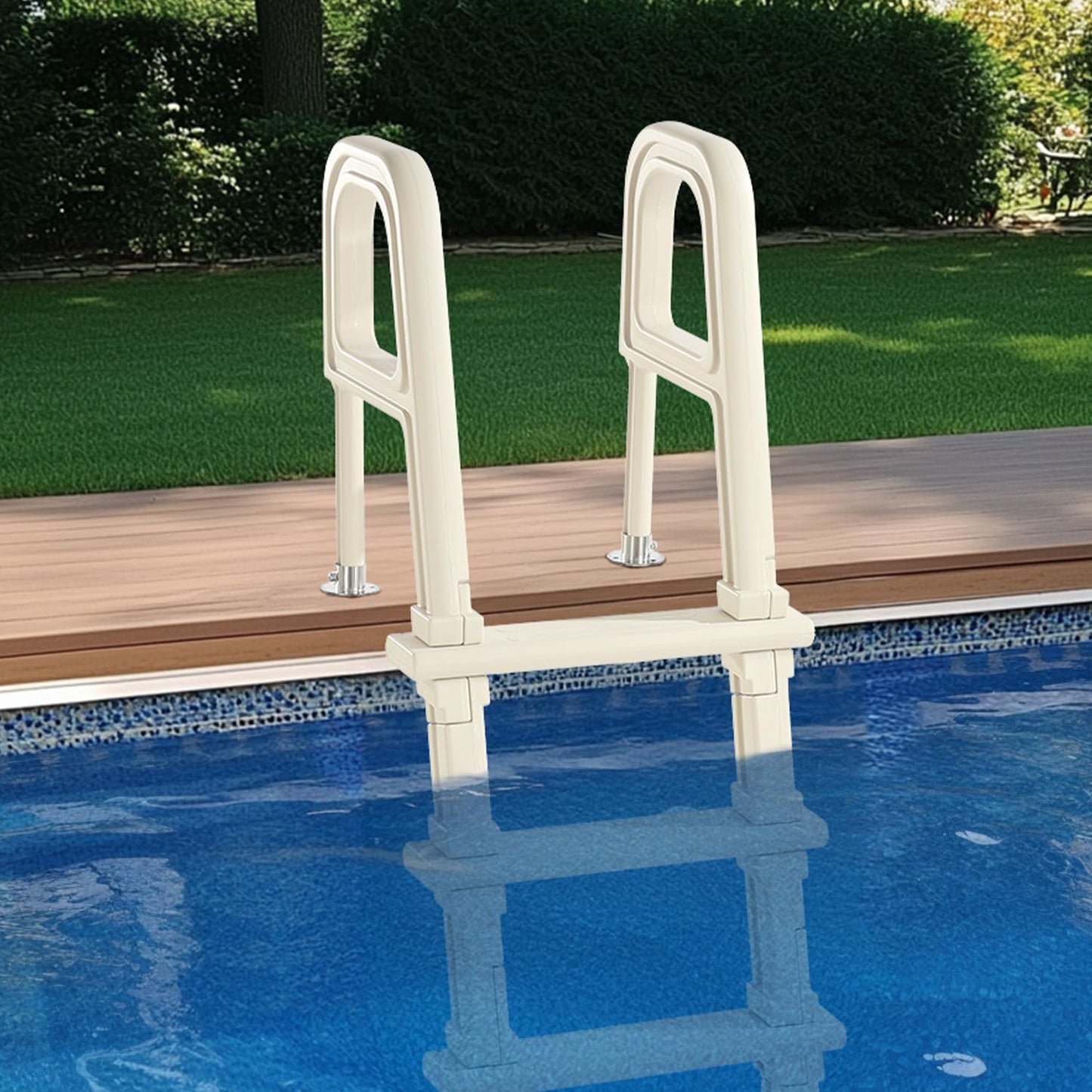 VEVOR Swimming Pool Ladder, 75°Inclined 5-Step Double Handrails Stair, Non-Slip Heavy Duty Steps, Load Capacity 300 lb, for 48-54 in Inground & Above-Ground Pools of Any Deck Surface Indoor & Outdoor
