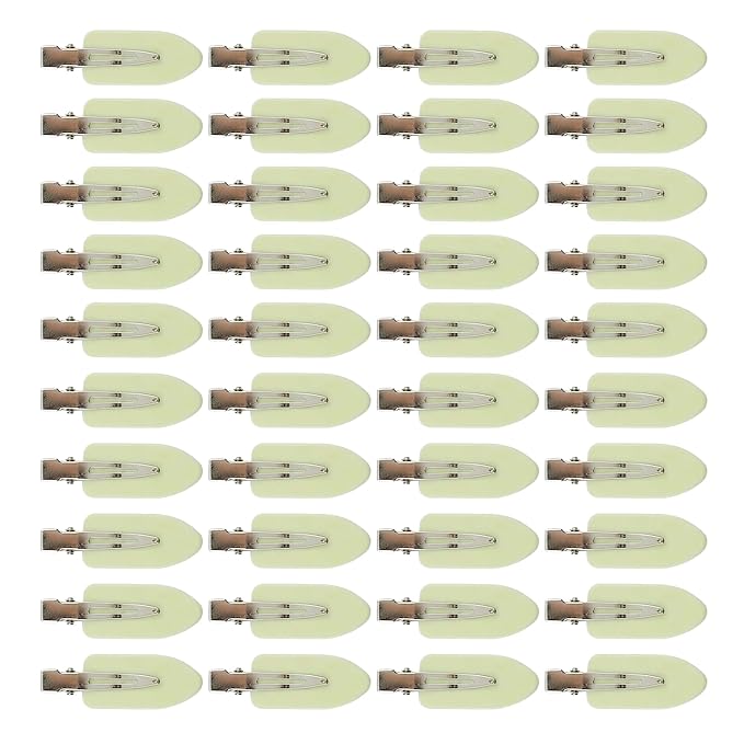 Creaseless Hair Clips for Women Styling 40Pcs Getting Ready No Crease Hair Clips for Bangs Setting No Bend Dent Makeup Clip Application Skincare Clip (Pale yellow)