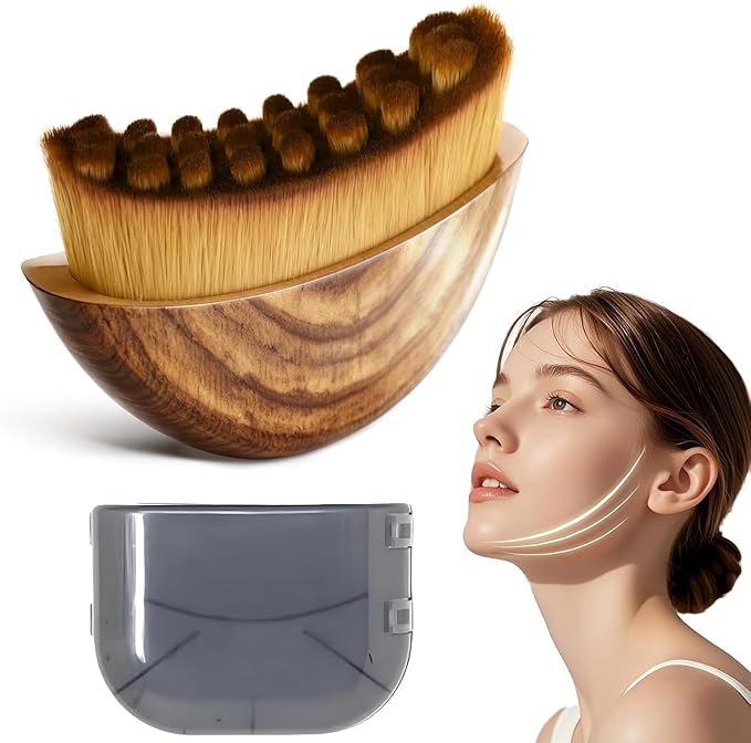 New Lymphatic Contour Face Brush - Dry Brushing Face Massager for Lymphatic Drainage, Neck Chin & Jawline Sculpting - Ergonomic Skin Fit Design to Reduce Puffiness, Relieve Fatigue