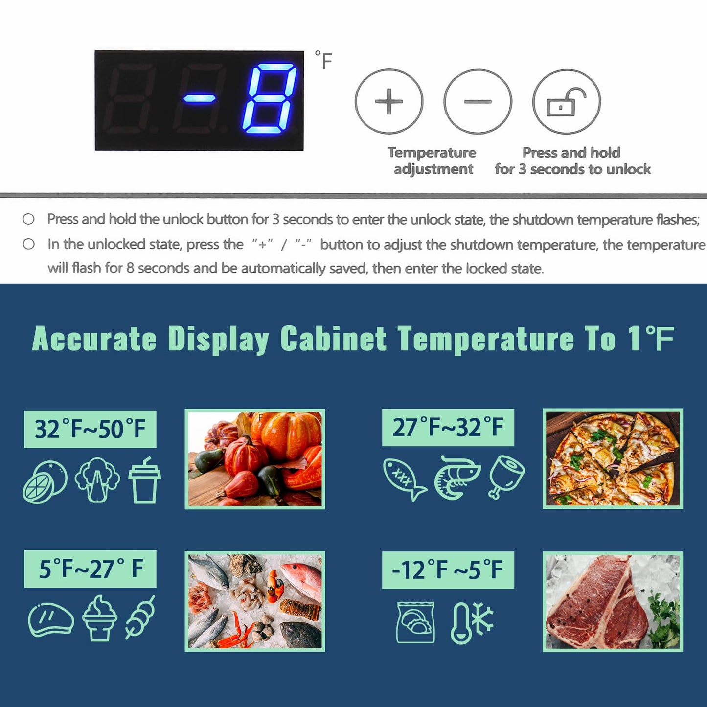 DEMULLER Chest Freezer with 2 Removable Baskets 3.5 Cu.ft Compact Freezers with Electronic Thermostat (50 ℉ to -12 ℉), Stay-Open Lid, Manual Defrost, Kitchen Office Apartment, White