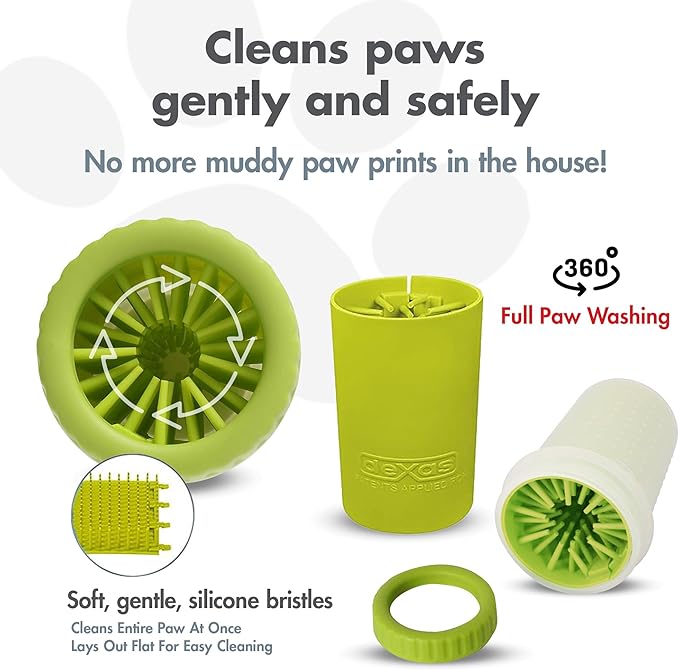 Dexas MudBuster Portable Dog Paw Cleaner, Medium, Green, PW710383