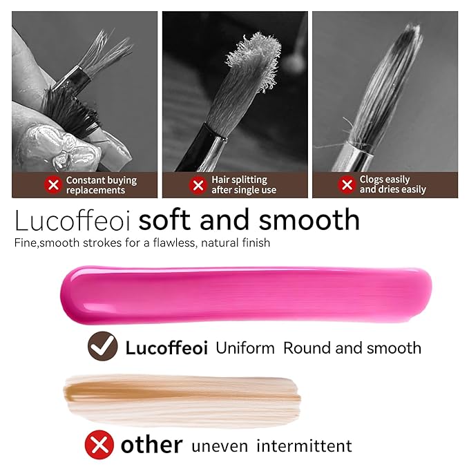 Nail Art Clean Up Brushes, Dual-End French Tip Brush 3PCS Set - Flat/Oval/Angled Dual Head Gel Nail Brushes for Polish Mistakes, Cuticle Cleaning, Acrylic & Polygel Nail Design Painting DIY Tools