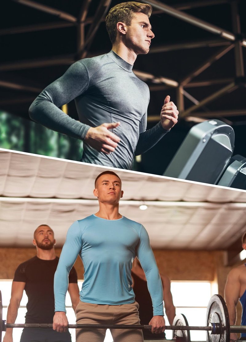 baleaf Men's Long Sleeve Running Shirts Workout Tops Quick Dry SPF Rash Guard Lightweight Hiking Sun Protection t Shirt Grey XL