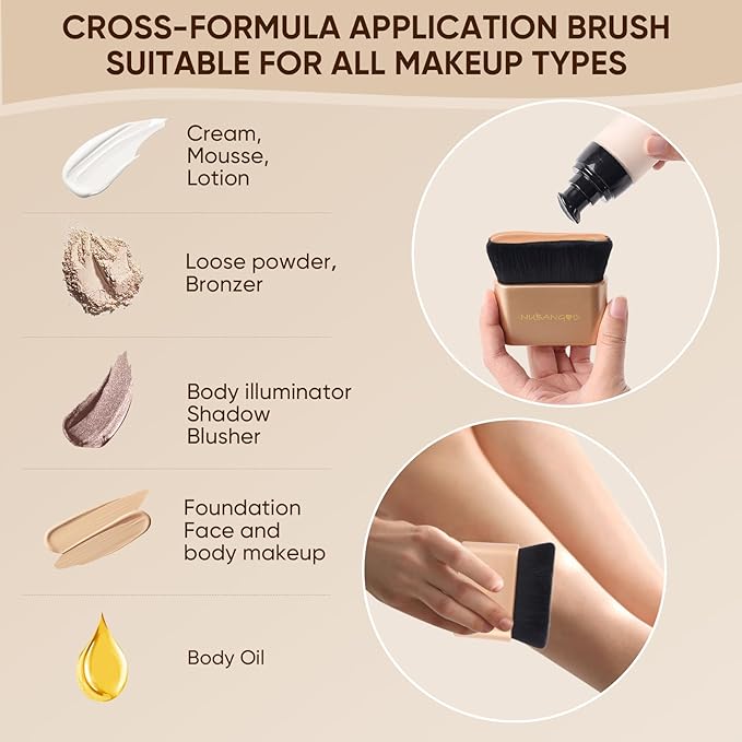 Professional Kabuki Foundation Brush,Makeup Brush, Self Tanner Brush,Self Tanning brush,Foundation Makeup Brush Cream Powder Liquid,Face Neck Body Leg Tanning Makeup (Gold Black)
