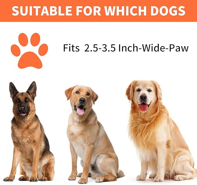 Professional 7 in 1 Dog Paw Cleaner for Dogs & Cats - Includes 1 Portable Paw Washer, 1 Bath Brush, 2 Dog Toothbrushes and 3 Absorbent Towels Note: Fits Paws 2.5 to 3.5 Inches Wide (Orange, Large)