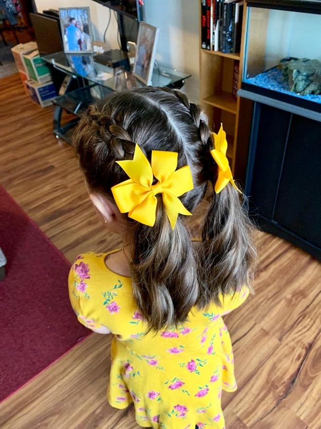 CÉLLOT 40Pcs 3 Inch Boutique Grosgrain Ribbon Pinwheel Hair Bows Alligator Clips For Girls Toddlers Accessories Teens Gifts In Pairs