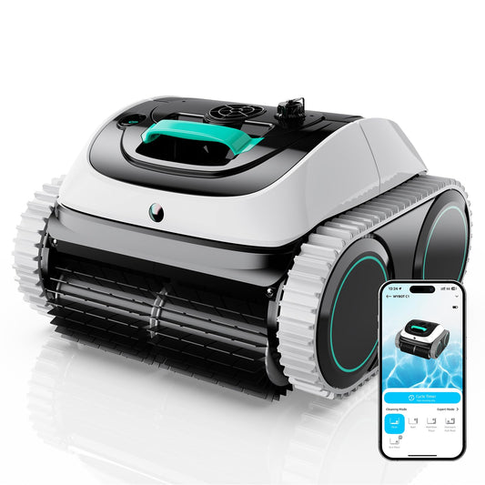(2026 Upgrade) WYBOT C1 Pool Robot Vacuum for Inground Pools, 4-in-1 Cordless Robotic Pool Cleaner for Above Ground Pools up to 1,614 Sq.ft, Wall & Waterline Cleaning, 150-Min Runtime, APP Control