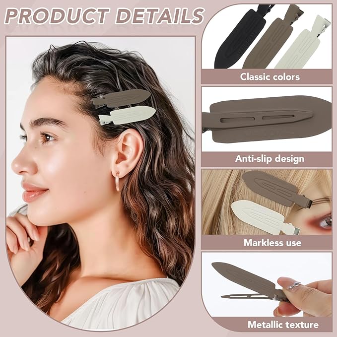 12 Pcs No Bend No Crease Hair Clips, Hair Clips Barrettes for Styling for Women Girls Makeup Accessories, Birthday Mothers Day Gifts (Classic)