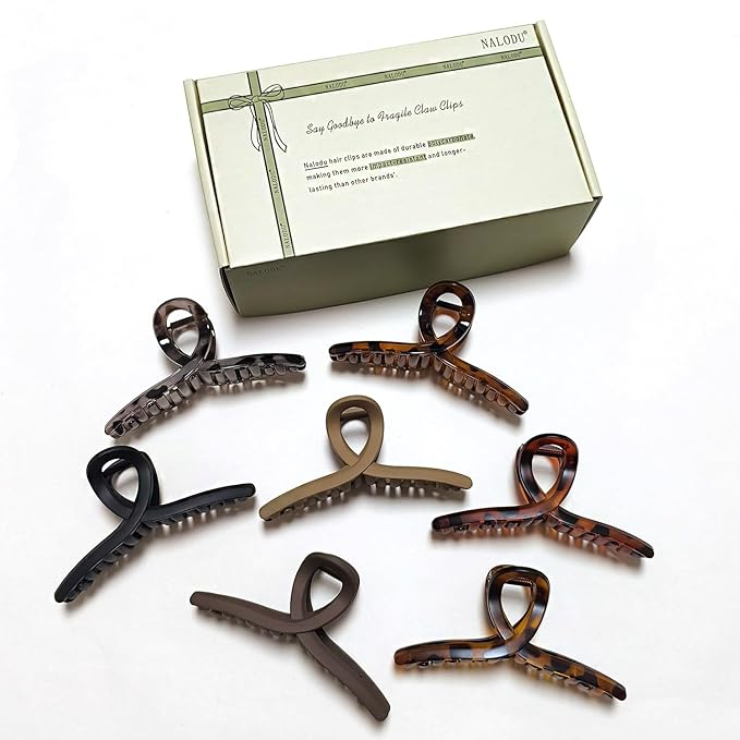 5 Inch Extra Large Hair Claw Clips, 13 cm No Slip XL Hair Clips for Thick Long Curly Hair, Big Claw Clips, 7 Pack