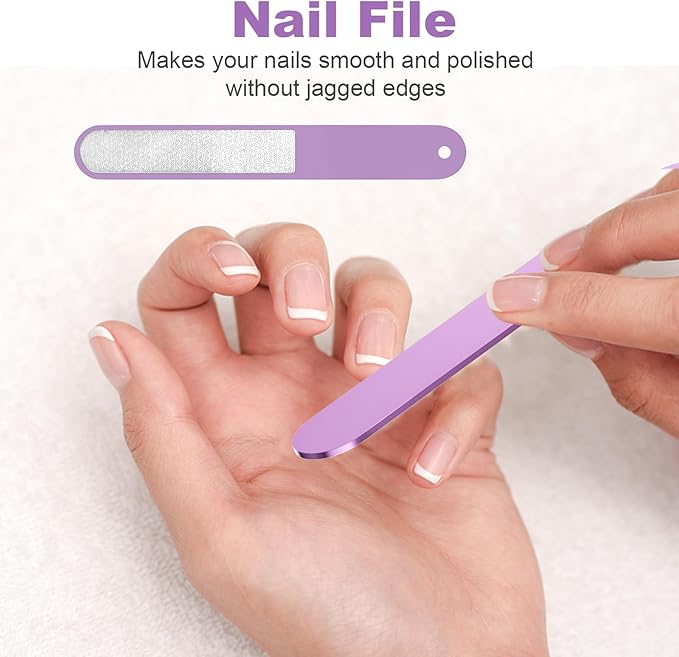 DUCOO Nail Clipper Set, 4 PCS Ultra Sharp Nail Clippers for Men, Women, Adults Toenail Fingernail Clippers, Stainless Steel Nail Cutter & File, Purple